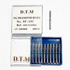 فرز مدل مخروطی ته صاف توربین 10 عدد 111/016  DTM Dental Burs truncated conical
