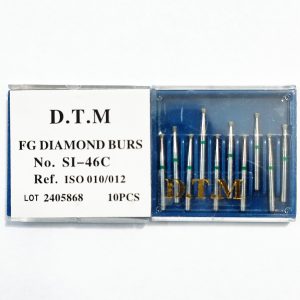 فرز مدل مخروطی معکوس ته صاف توربین 10 عددی 010/012 DTM Dental Burs truncated conical